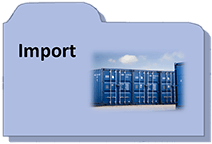 Purple folder icon with word "Import" on it.