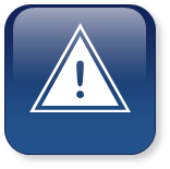 dark blue icon with caution triangle