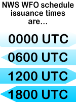 The schedule issuance times are 0000 UTC, 0600 UTC, 1200 UTC, and 1800 UTC.