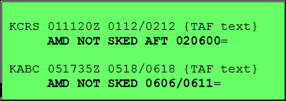 TAF example for partial observations