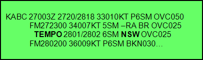 TAF no significant weather example