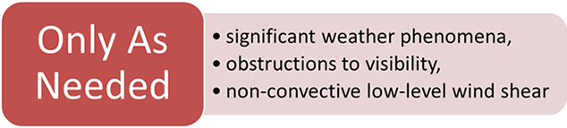 significant weather phenomena, obstructions to visibility, non-convective low-level wind shear