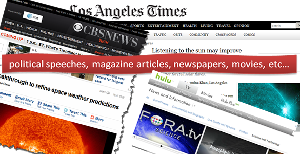 images of media that talk about space weather