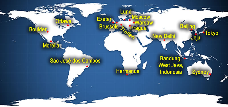 Locations of the fourteen International Space Environment Service (ISES) Regional Warning Centers