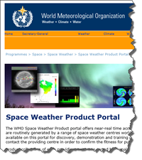 WMO Space Weather Product Portal