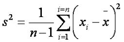 Formula for variance