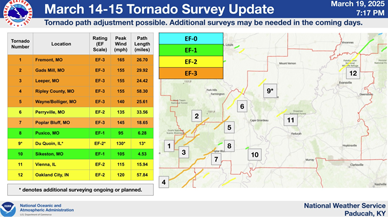 Map showing confirmed tornadoes from this event.