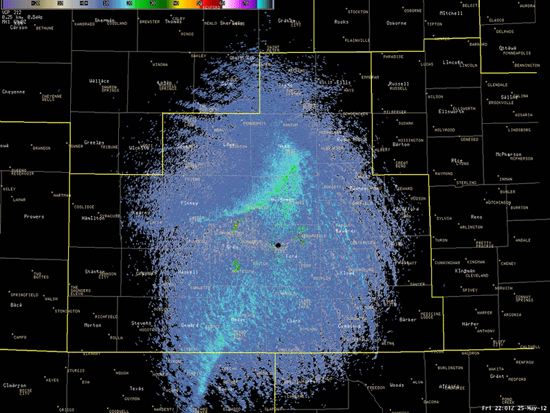 Animation showing Radar Reflectivity from May 25th example